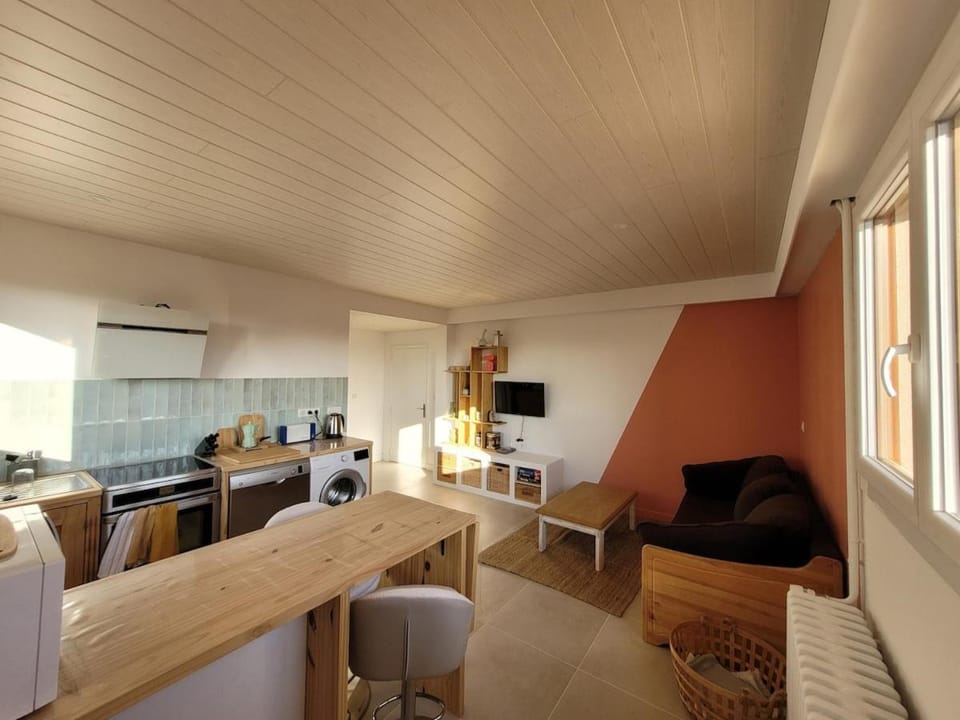 Kitchen or kitchenette, Living room, Dining area