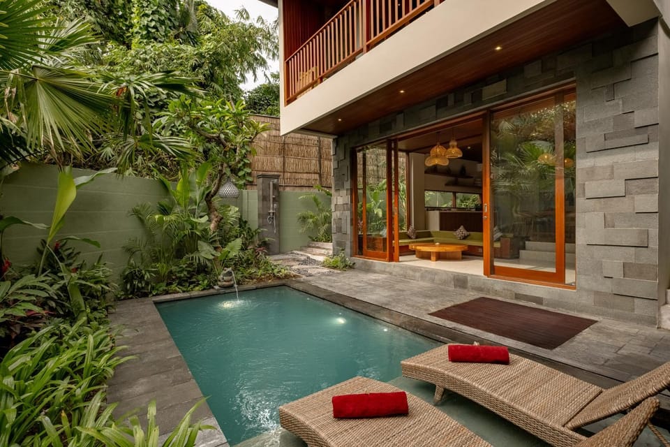 Property building, Garden, Swimming pool, sunbed