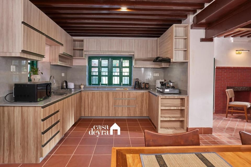 Kitchen or kitchenette, stove, toaster