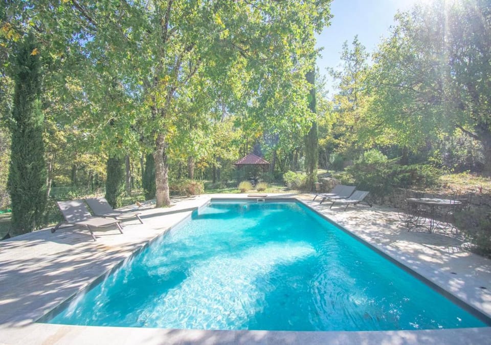 Spring, Day, Natural landscape, Garden, Garden view, Pool view, Swimming pool, Swimming pool, sunbed