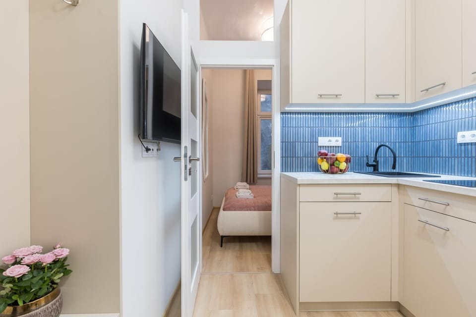 Kitchen or kitchenette, oven, stove