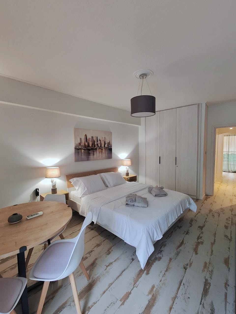 Bed, Photo of the whole room, Bedroom, towels, wardrobe