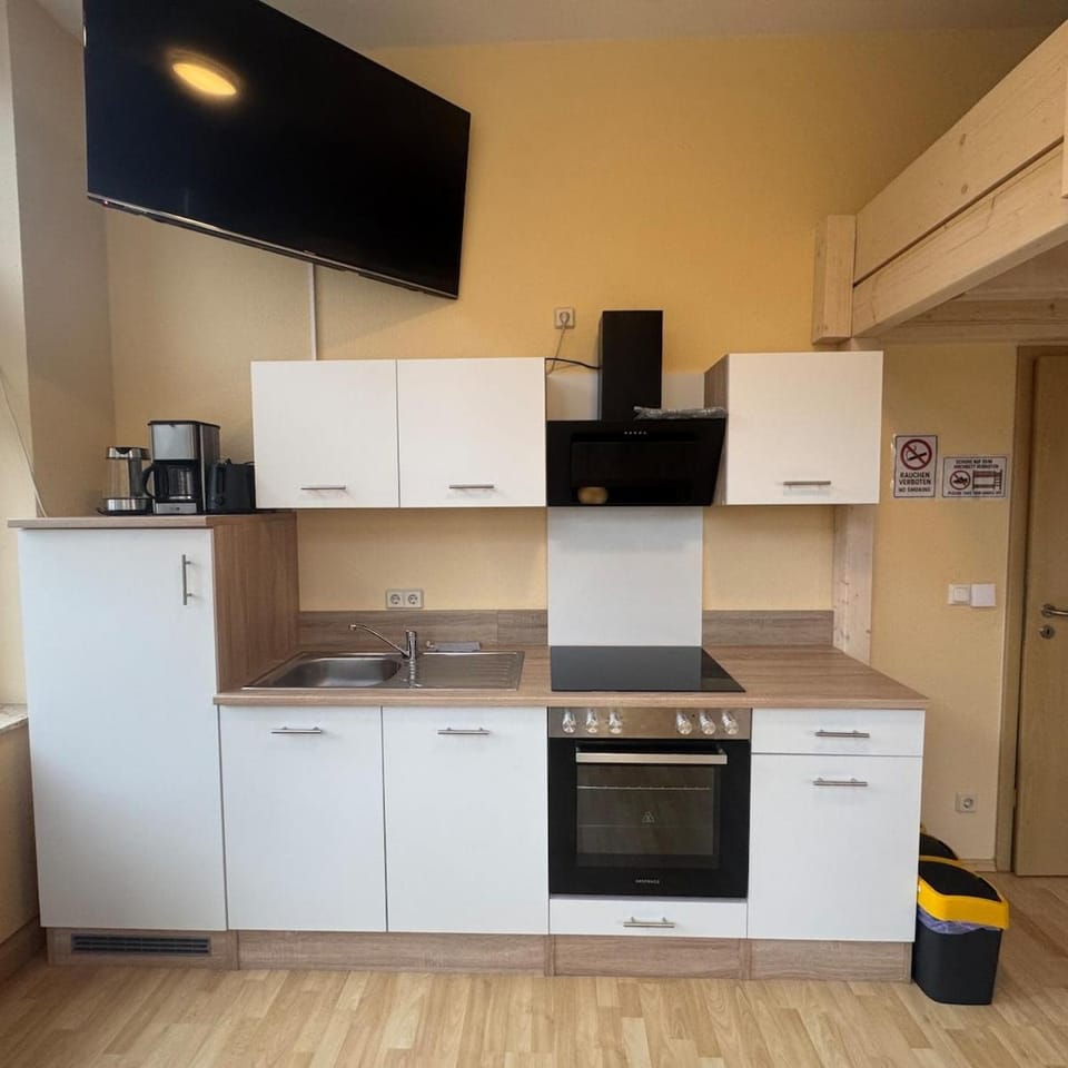 Kitchen or kitchenette, oven, stove