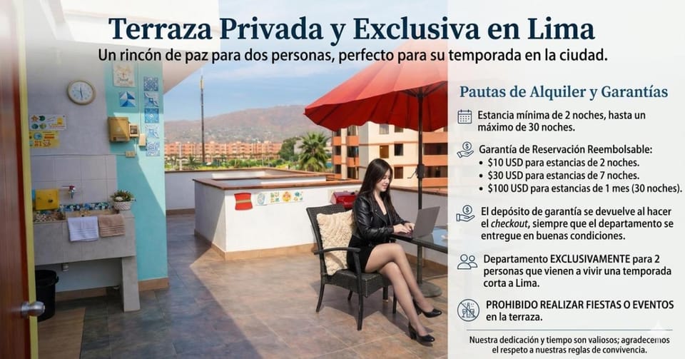 4th Youth Loft Private Open Terrace Close Beach Apartment in Chorrillos