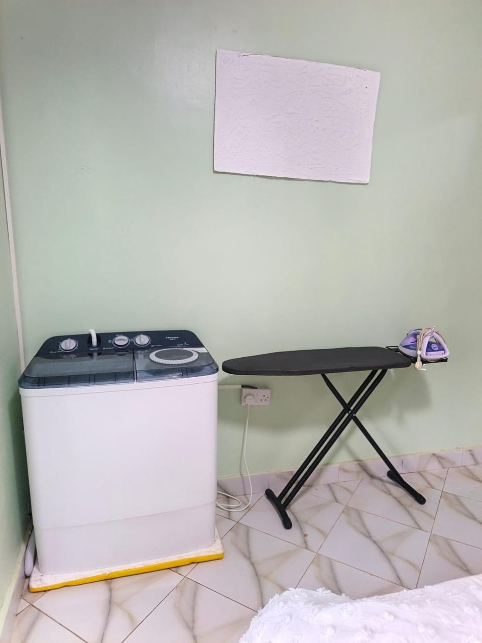 flat iron, washing machine