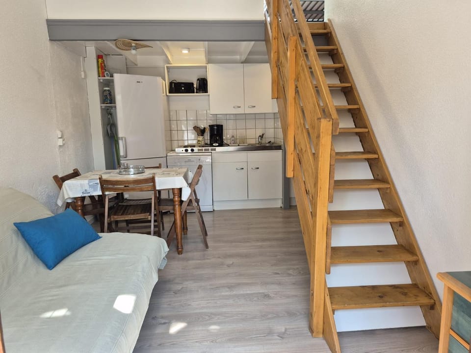 Living room, kitchen