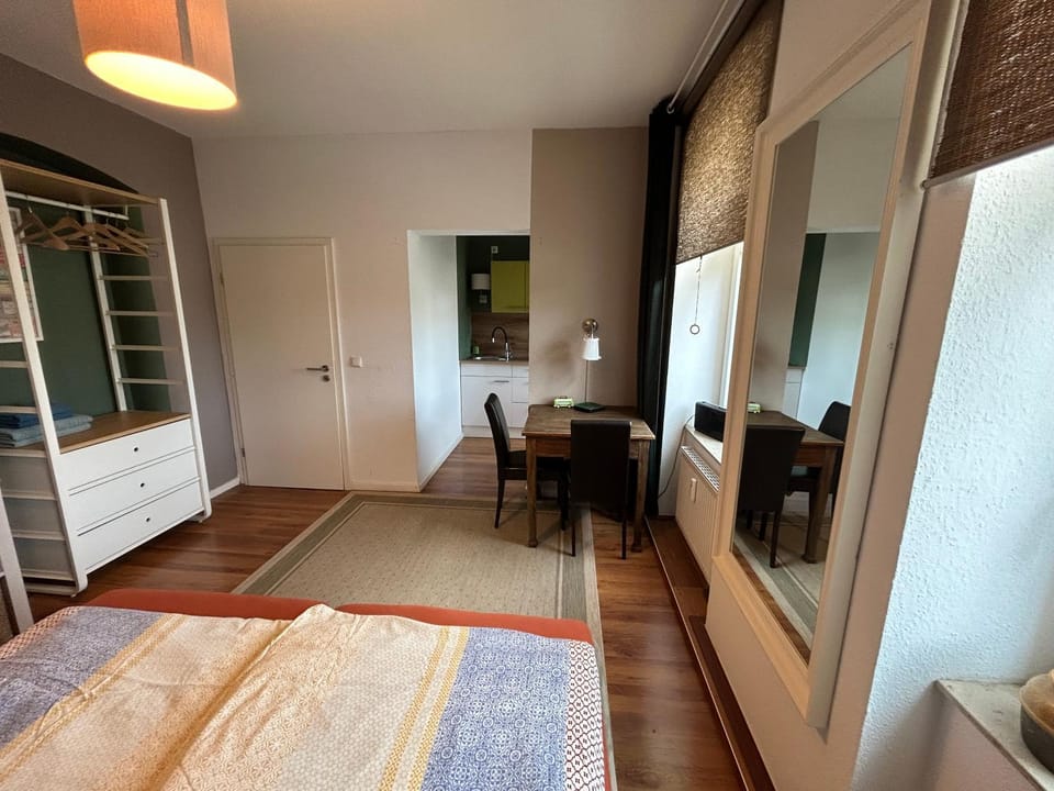 Seating area, wardrobe