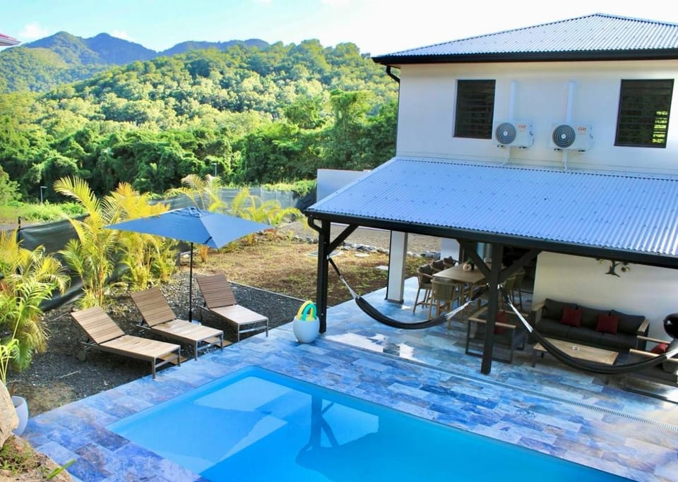 Patio, Day, Natural landscape, View (from property/room), Garden view, Mountain view, Pool view, Swimming pool