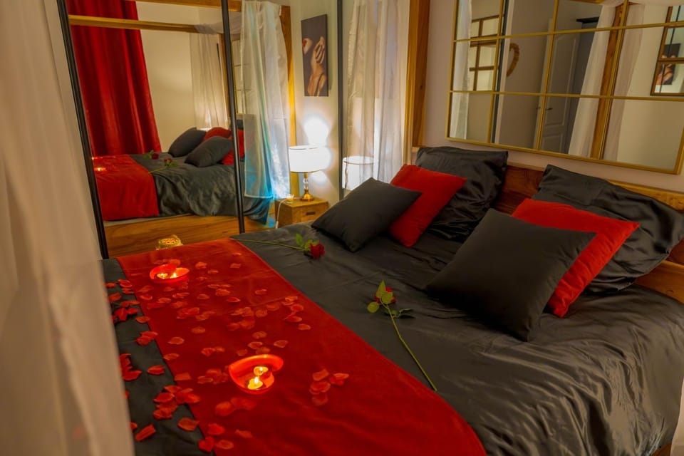 Suite romantique LMF SPA intérieur piscine privés jardin et lit King size Villa in Occitanie