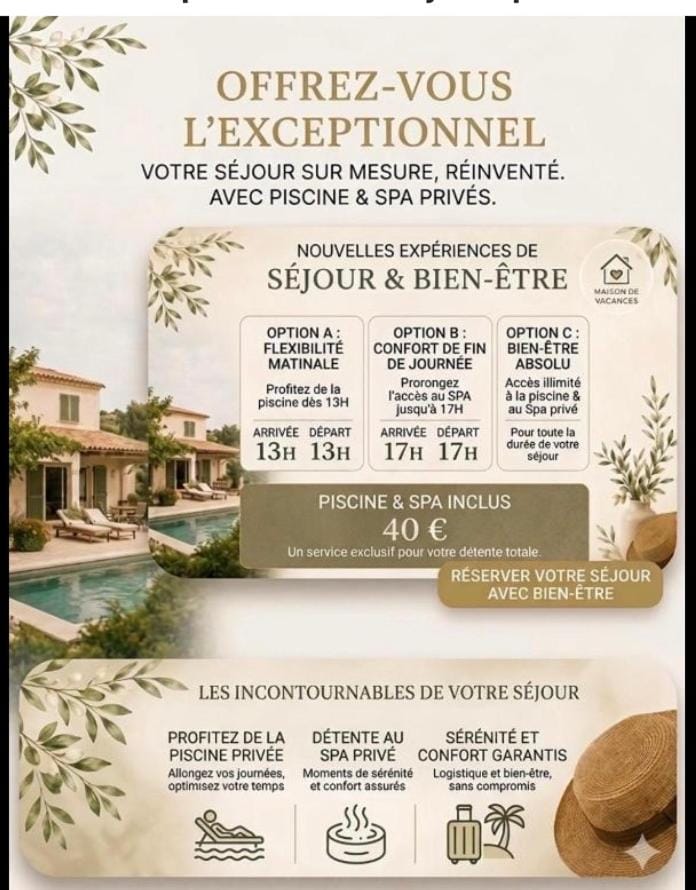 Suite romantique LMF SPA intérieur piscine privés jardin et lit King size Villa in Occitanie