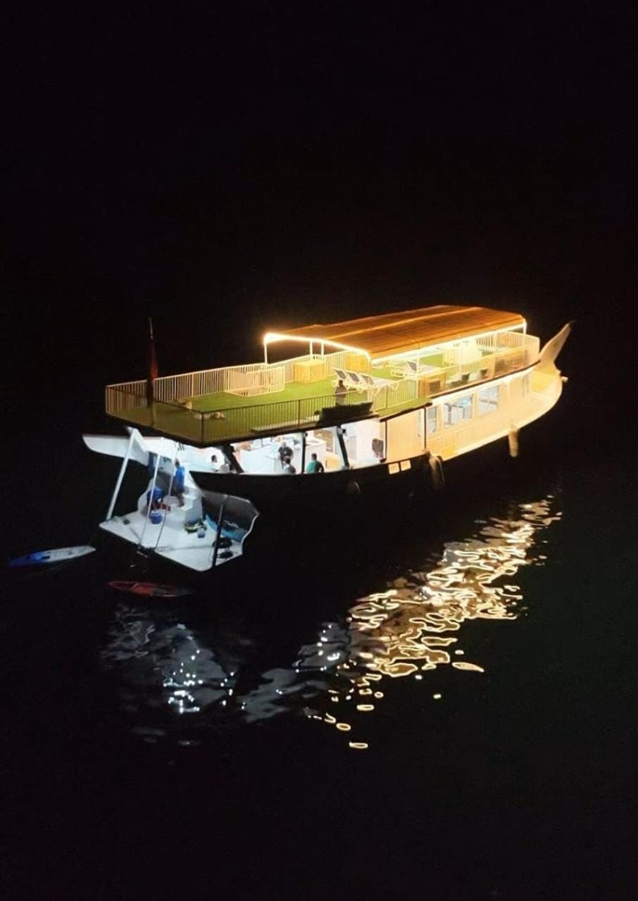 Musandam Starlight Dhow Cruise Docked boat in Ras al Khaimah