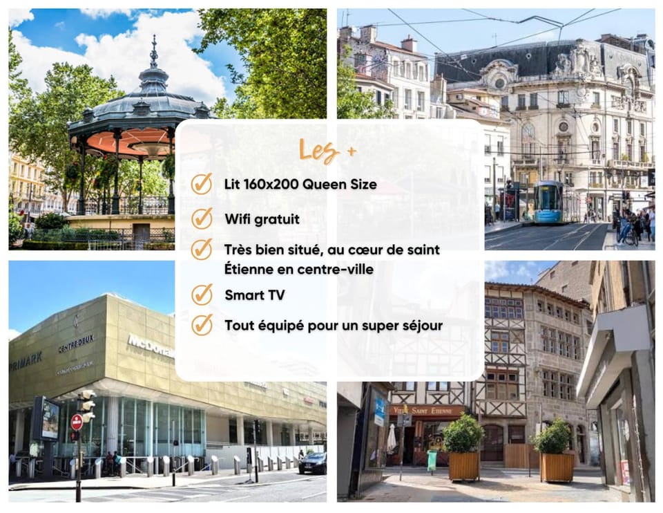T2 Amérique Latine 2-4p - Climatisé - Centre ville St Étienne Apartment in Saint-Étienne