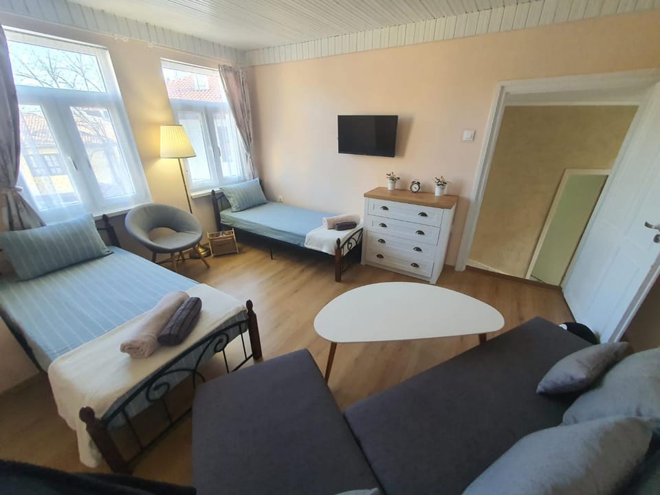 Communal lounge/ TV room, Bed, TV and multimedia, Living room, Photo of the whole room, Seating area, Evening entertainment, Bedroom