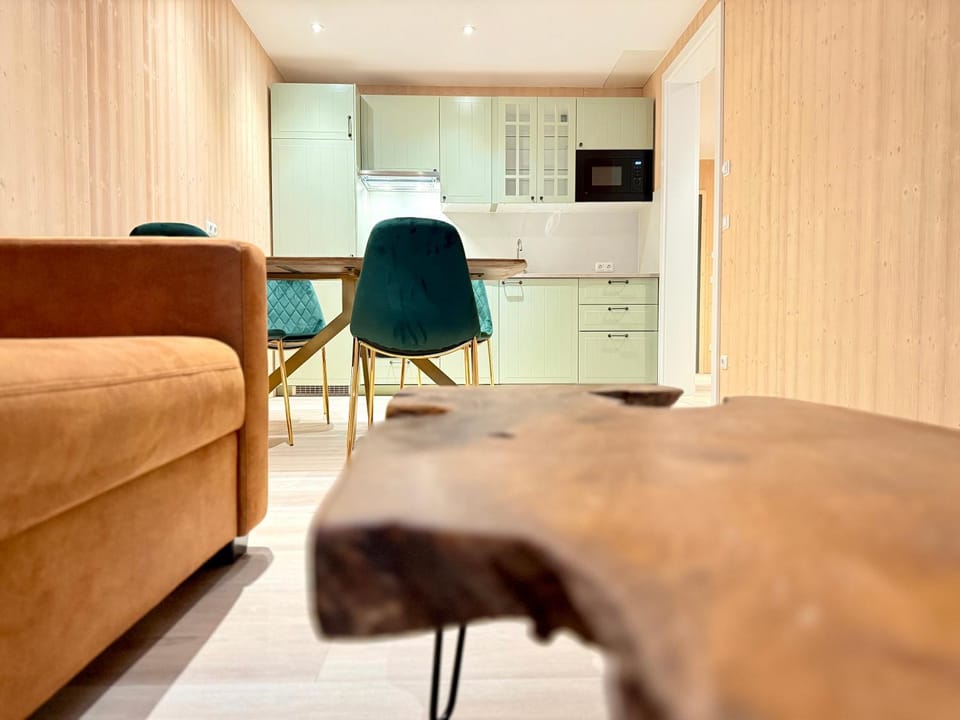 Kitchen or kitchenette, Living room, Dining area
