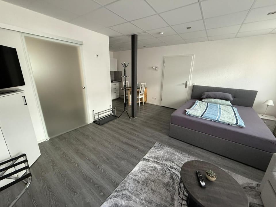 Bed, TV and multimedia, Living room, Photo of the whole room, Seating area, Bedroom