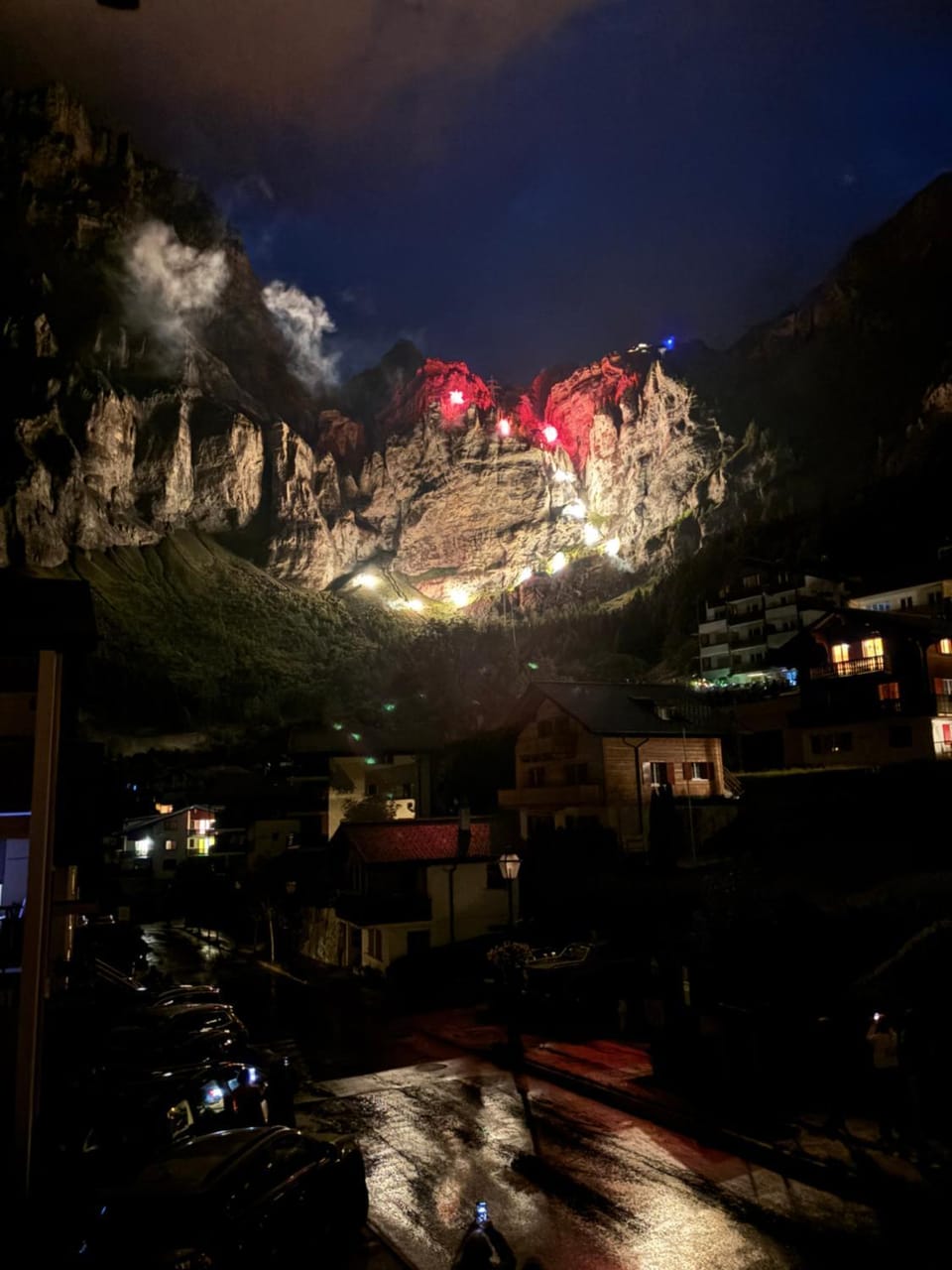 Nearby landmark, Night, Natural landscape, Balcony/Terrace, Mountain view