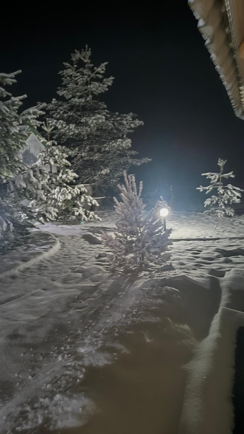 Night, Natural landscape, Winter