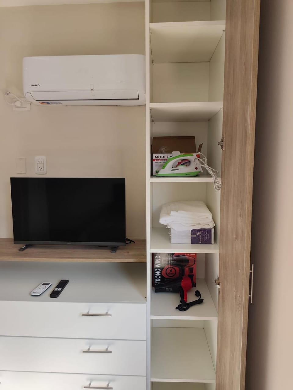 TV and multimedia, flat iron, hair dryier
