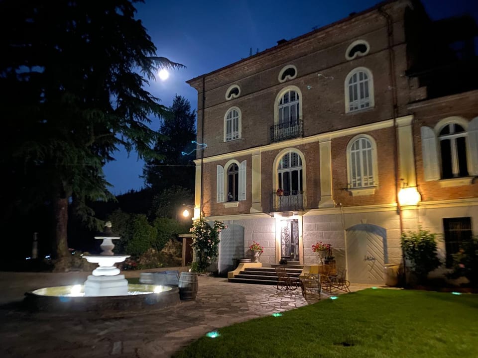 Property building, Night, Garden