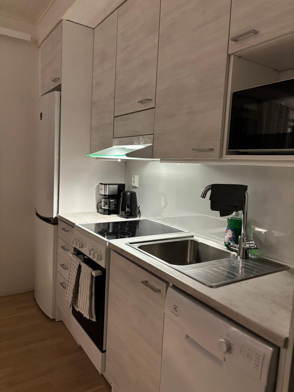 Kitchen or kitchenette, dishwasher