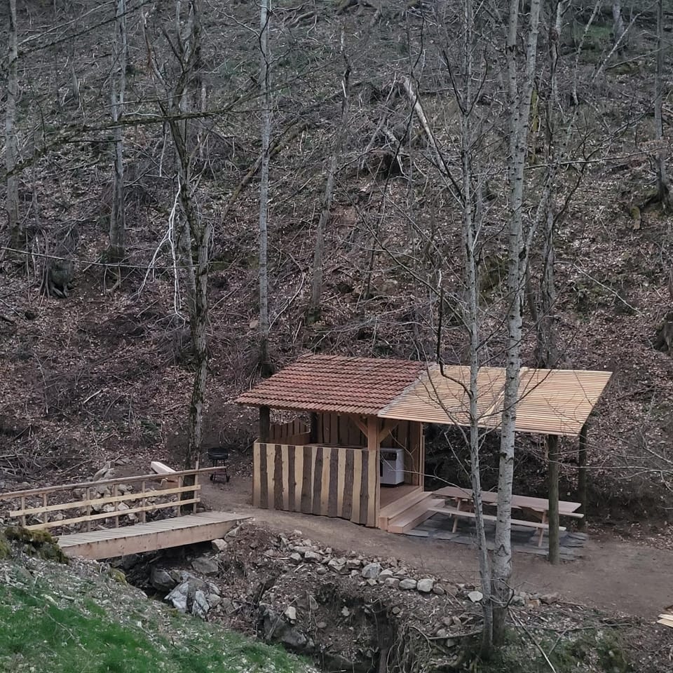 BBQ facilities, View (from property/room), Mountain view, furniture, oven, kitchen