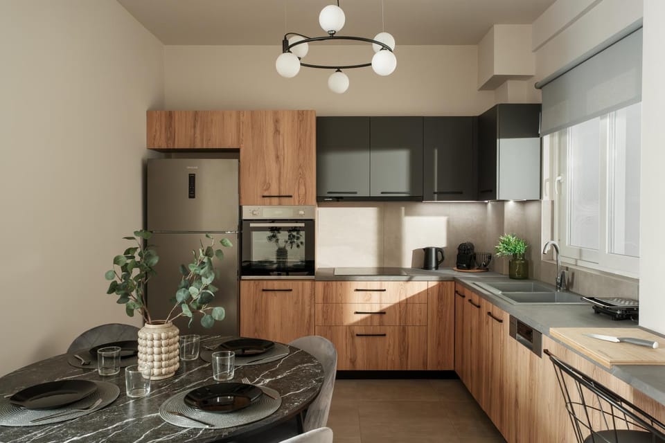 Kitchen or kitchenette, Dining area, dishwasher, oven, stove