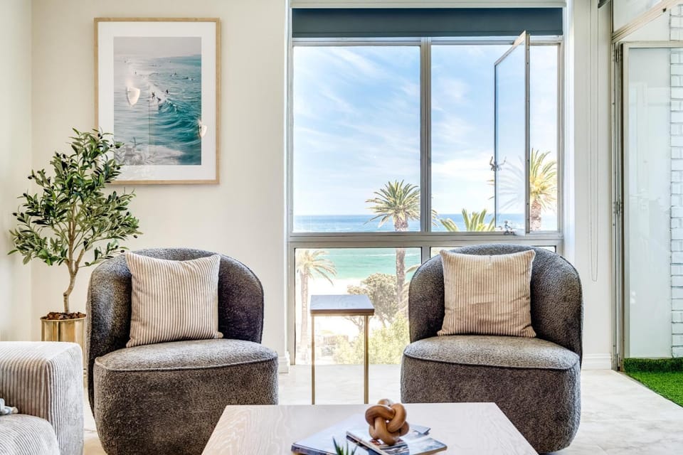 Living room, Seating area, Sea view