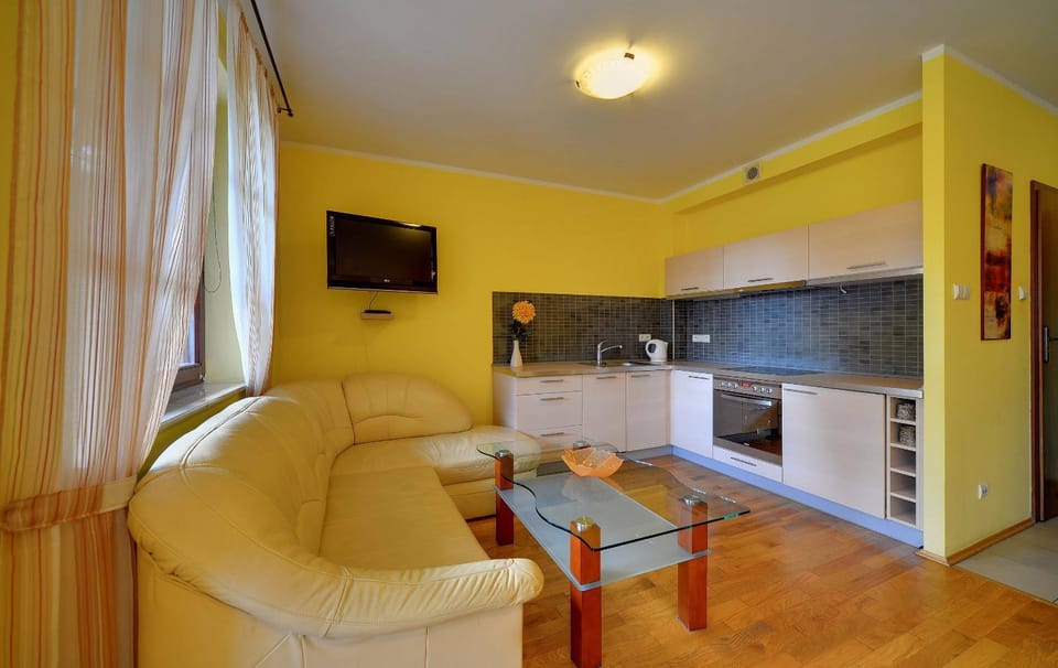 TV and multimedia, Kitchen or kitchenette, Living room, Seating area, stove