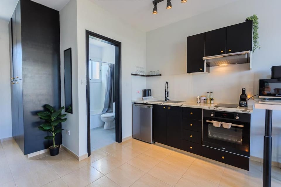Kitchen or kitchenette, minibar, oven, stove