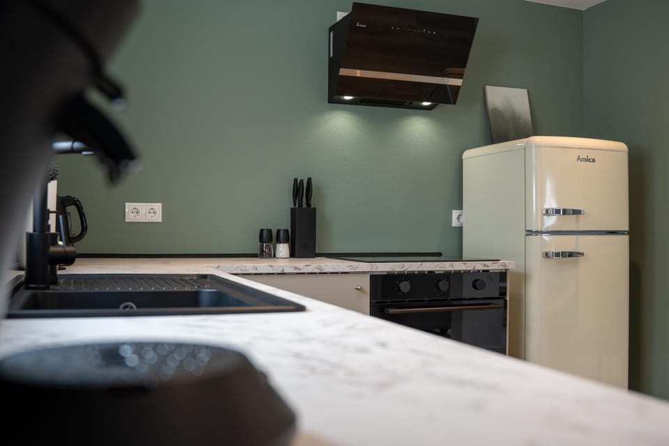 Kitchen or kitchenette, dishwasher, oven, stove