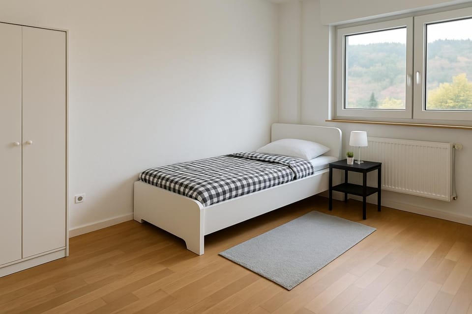 Bed, Photo of the whole room, wardrobe