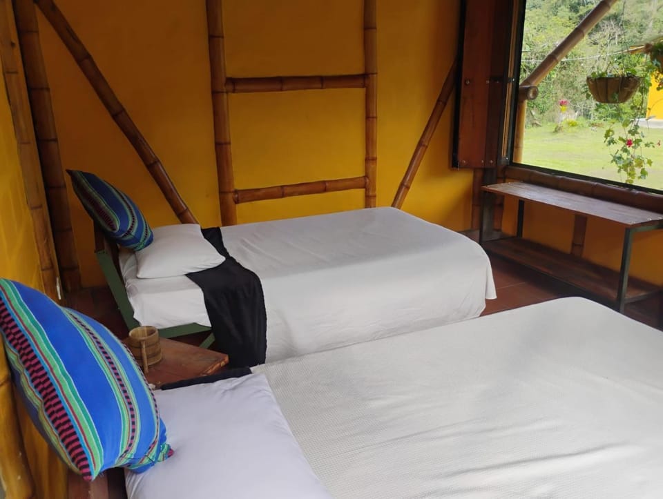 Bed, Photo of the whole room, Bedroom, Garden view, Inner courtyard view