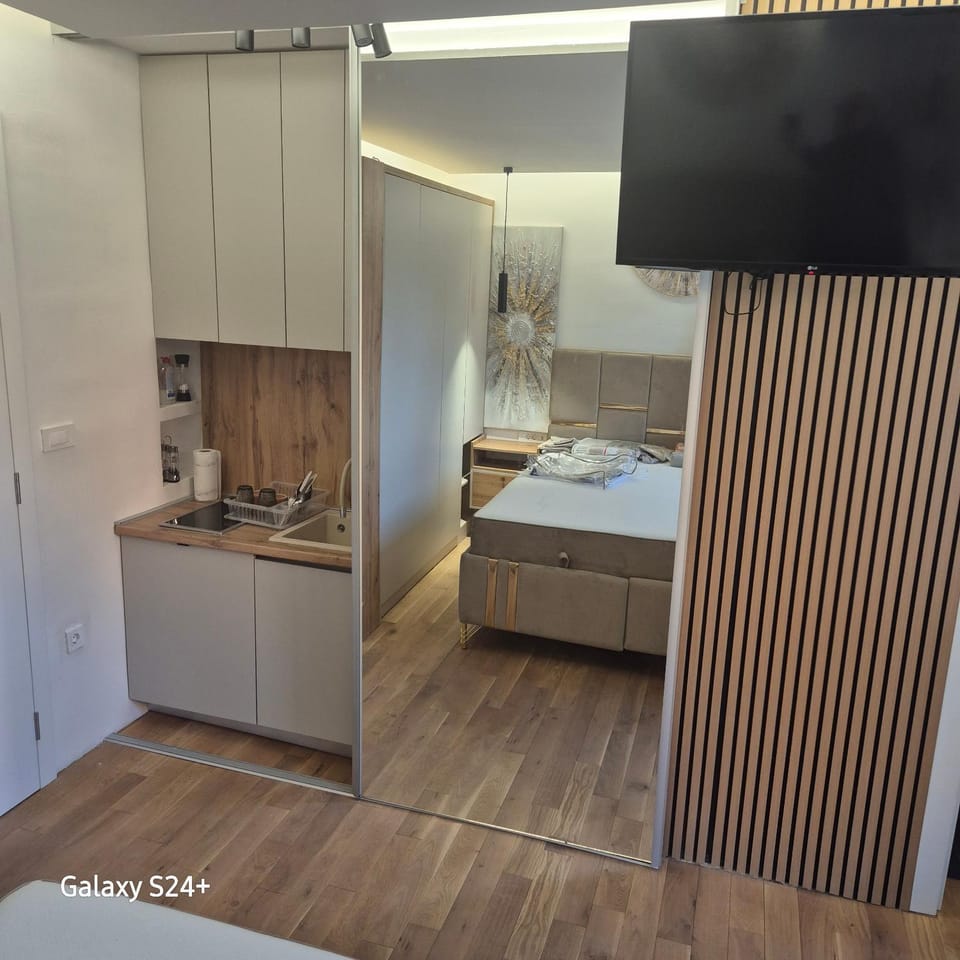 Bed, TV and multimedia, Kitchen or kitchenette, Bedroom, wardrobe