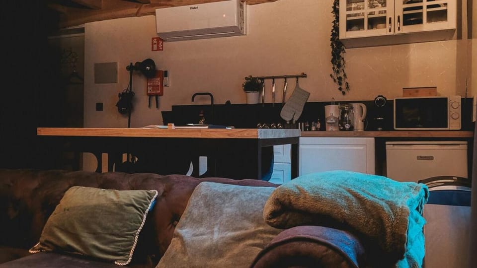 Living room, Seating area, minibar, stove, air conditioner