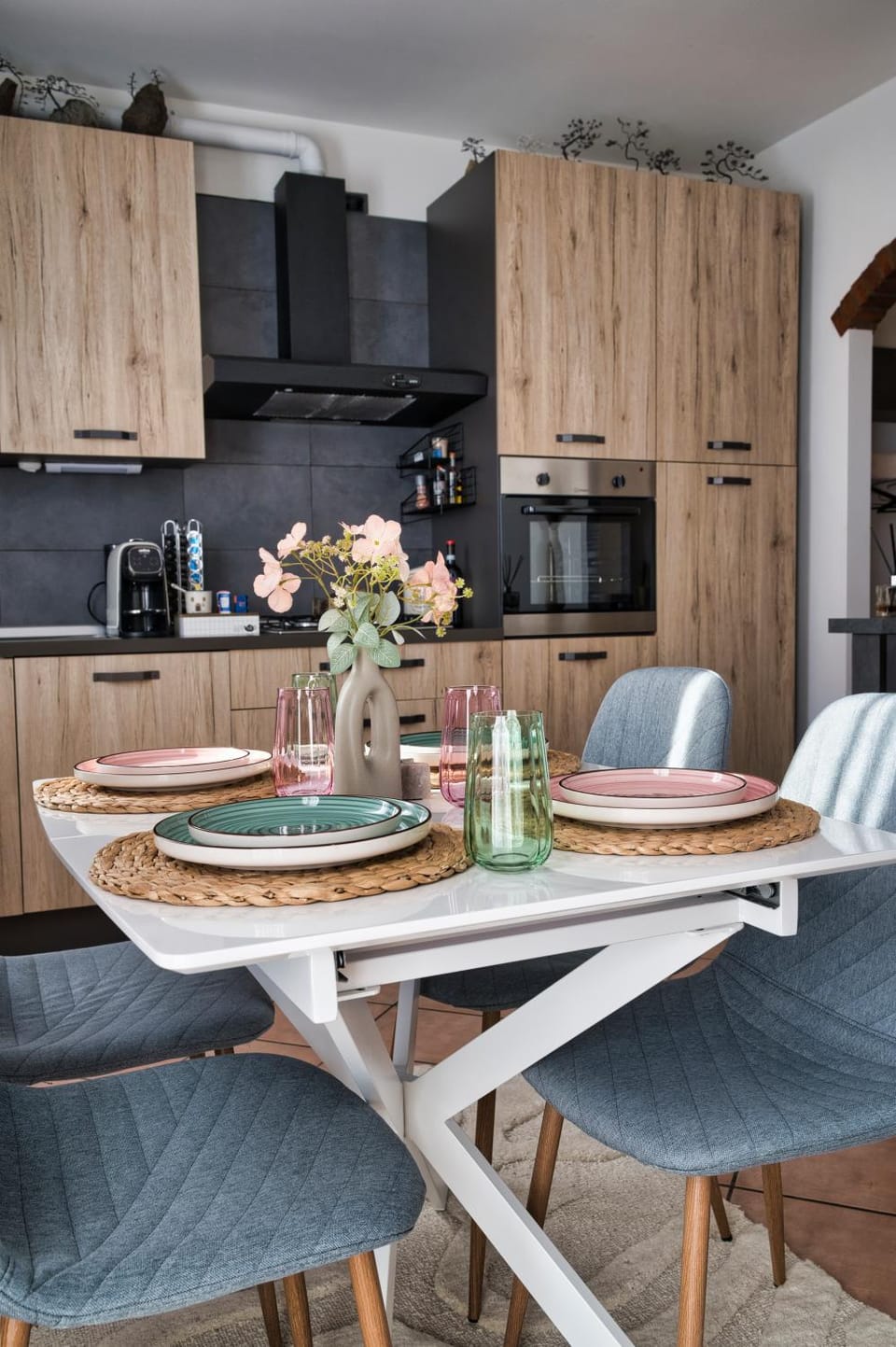 Kitchen or kitchenette, Living room, Dining area