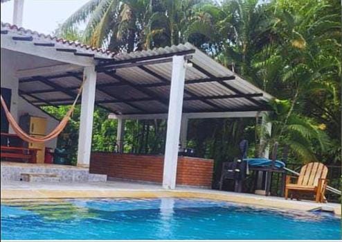 Swimming pool, kitchen