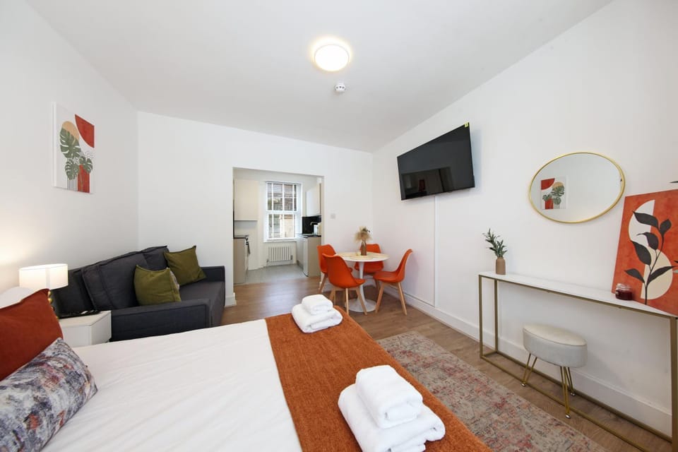 Modern Studio for 4 guests in Kings Cross Apartment in London Borough of Islington