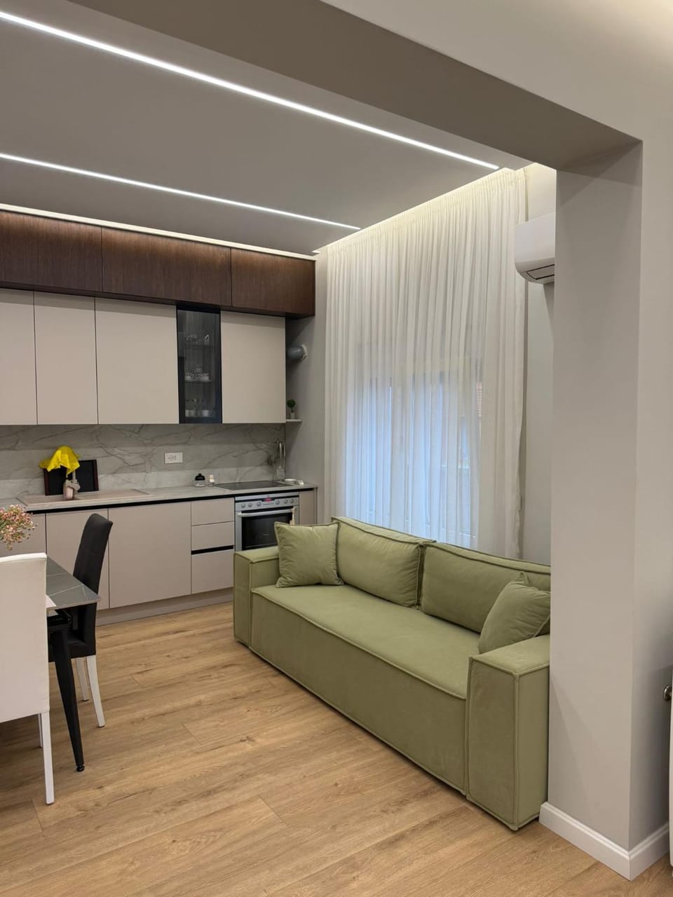Living room, kitchen