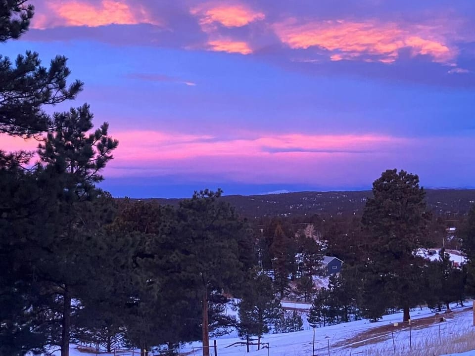 Nearby landmark, Natural landscape, Winter, Mountain view, Sunrise