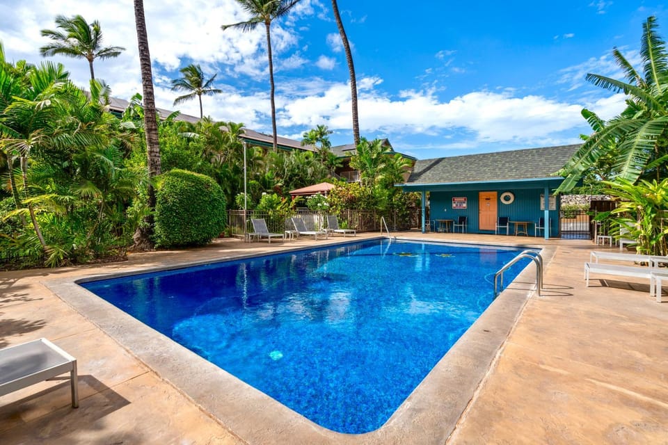 Swimming pool, sunbed