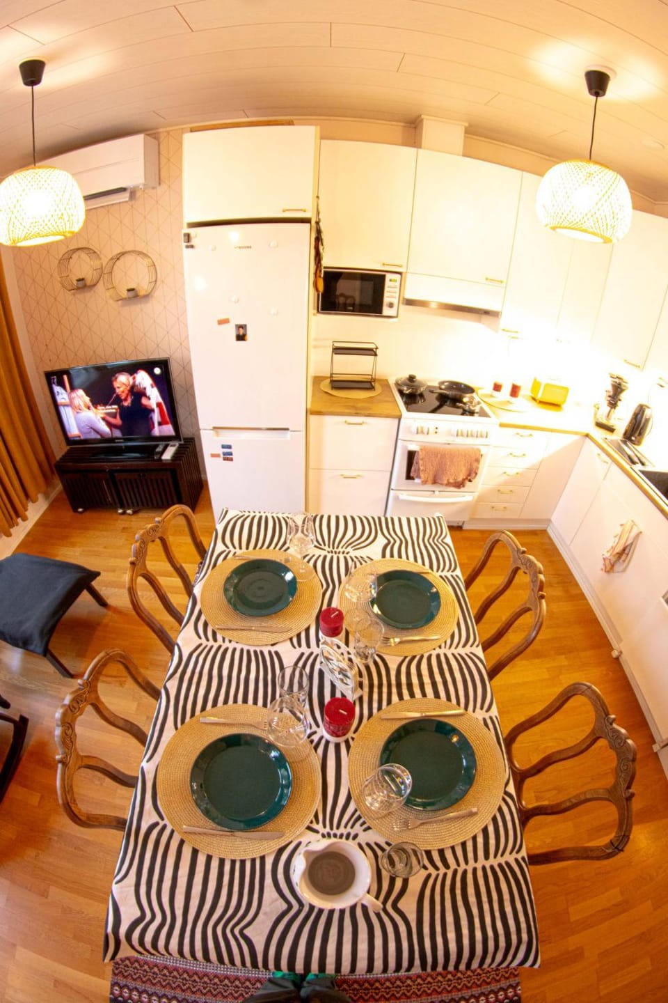 Living room, kitchen