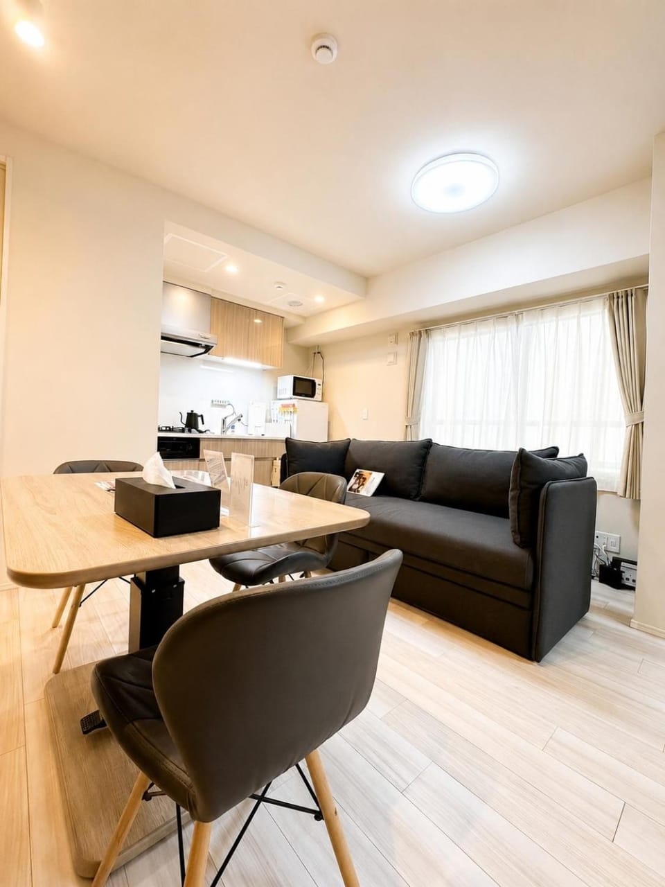 Living room, kitchen