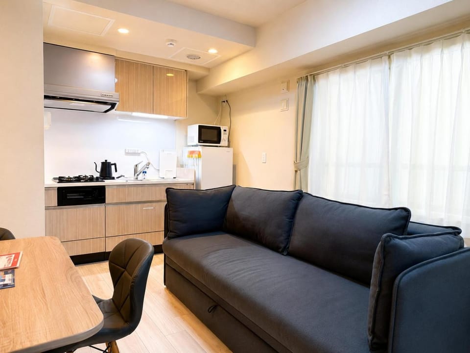 Living room, kitchen