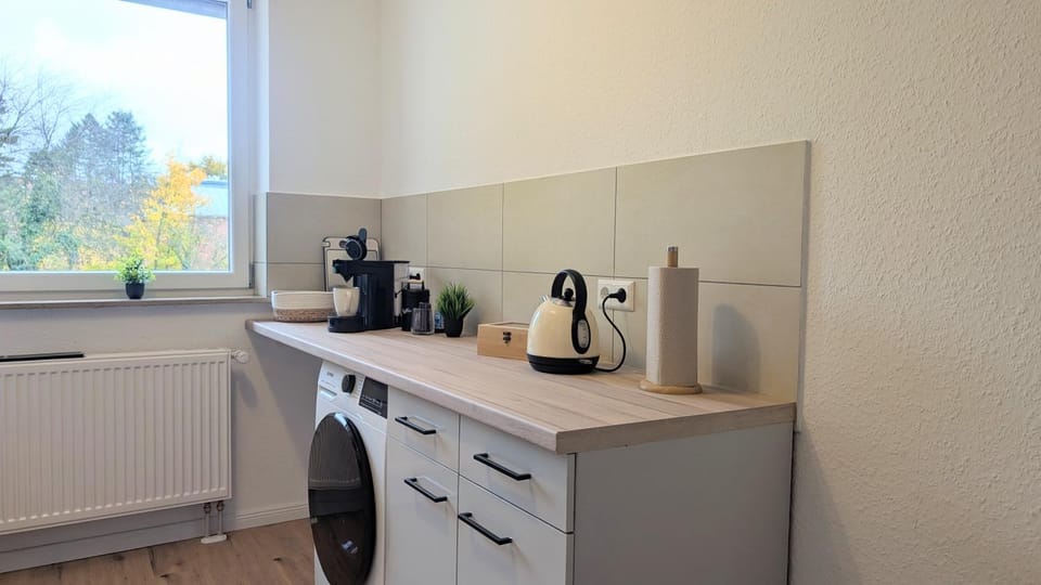 hair dryier, washing machine, kitchen
