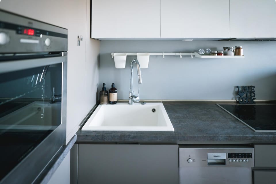 dishwasher, microwave, stove, kitchen