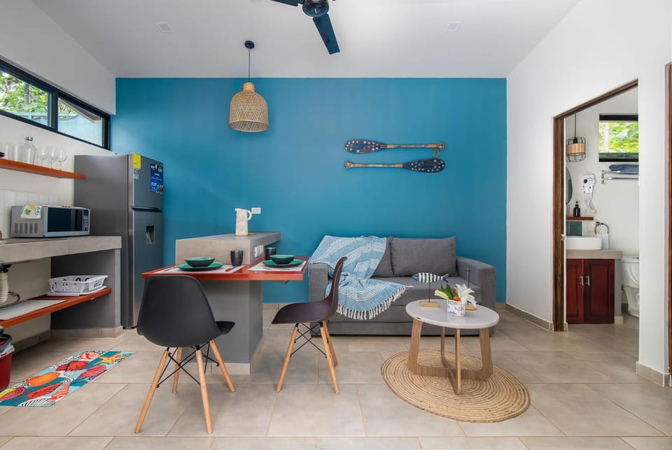 Kitchen or kitchenette, Living room, Seating area
