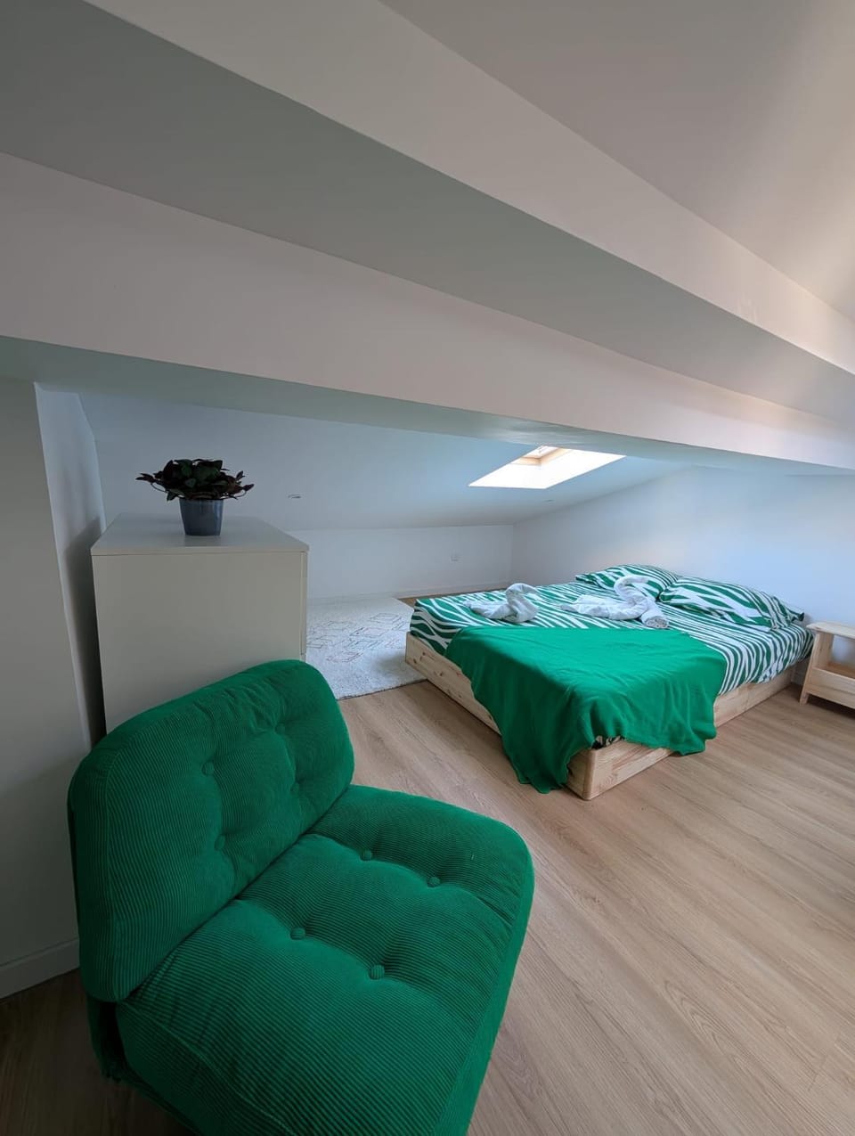 Bed, Living room, Photo of the whole room, Seating area, Bedroom