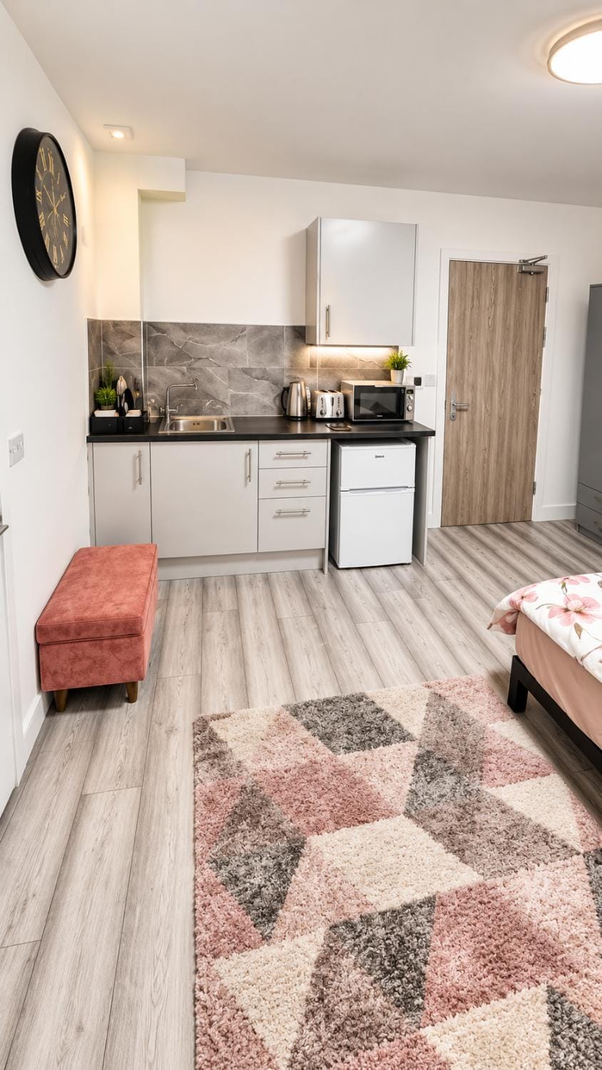 Bed, Kitchen or kitchenette, Bedroom