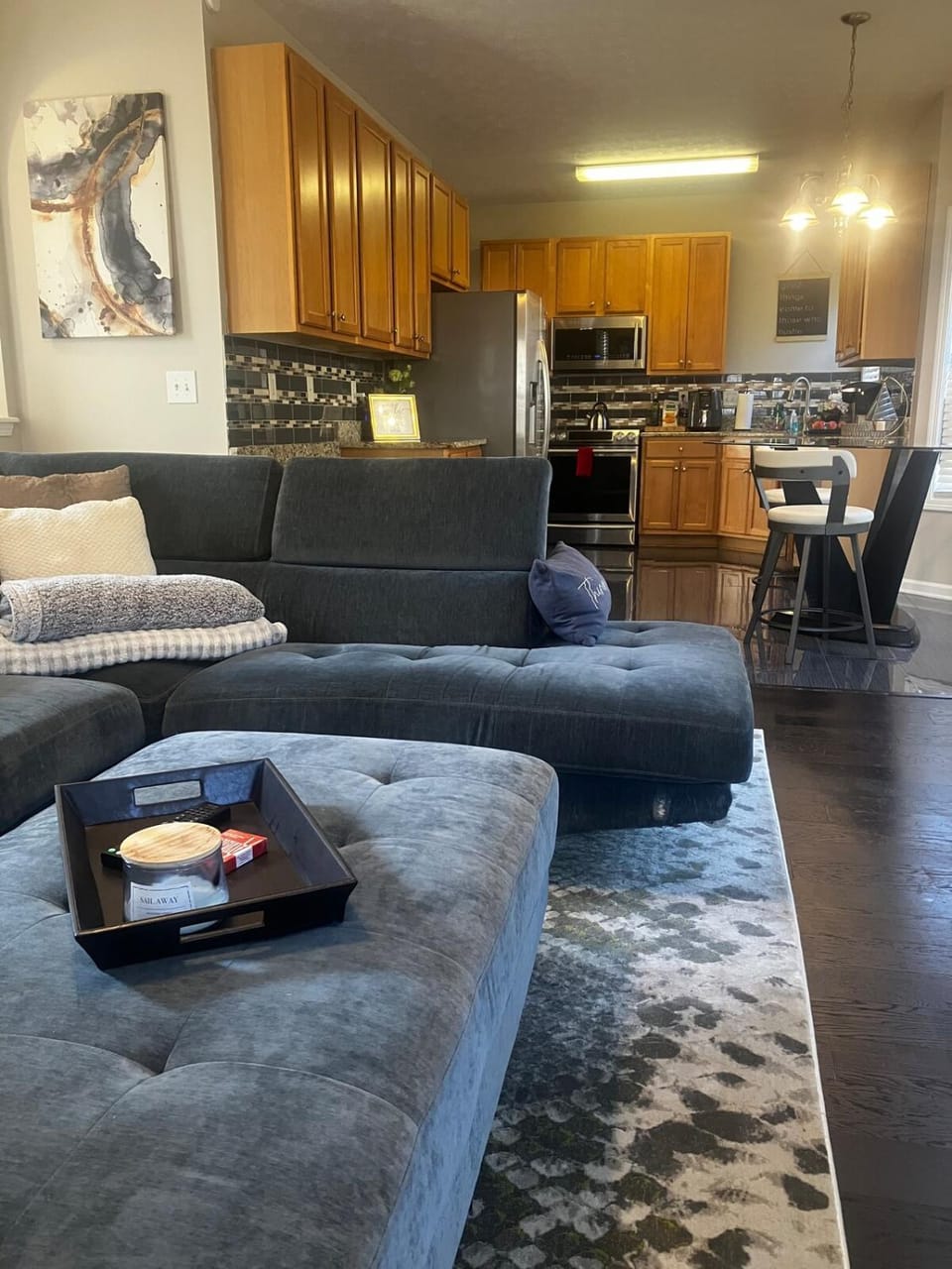 Kitchen or kitchenette, Living room, Seating area