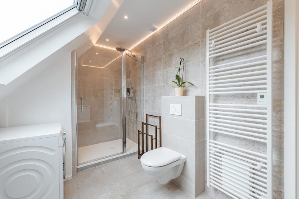 Shower, Toilet, Bathroom, towels